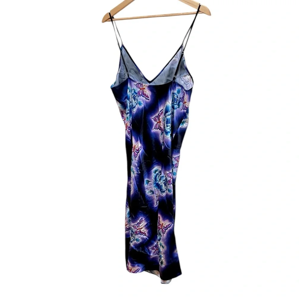 Fleur Du Mal Butterfly Silk Slip Dress